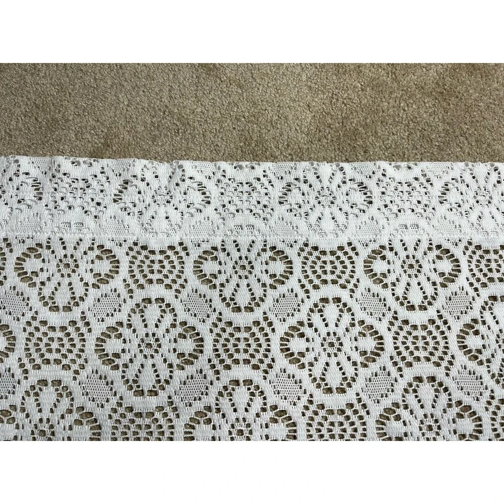 2 VTG Lace Curtain Valance White 58 X 15